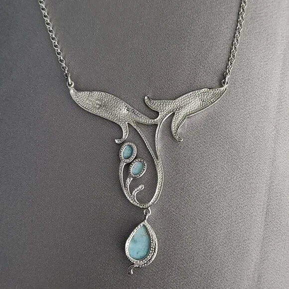 JTV Larimar & Sterling Silver Necklace - Picture 3 of 5